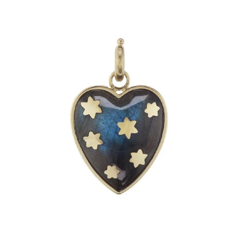 14K Gold & Labradorite Anna Heart Charm