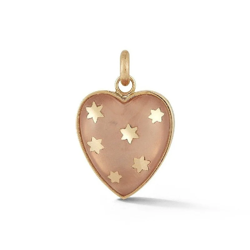 14K Gold & Rose Quartz Anna Heart Charm