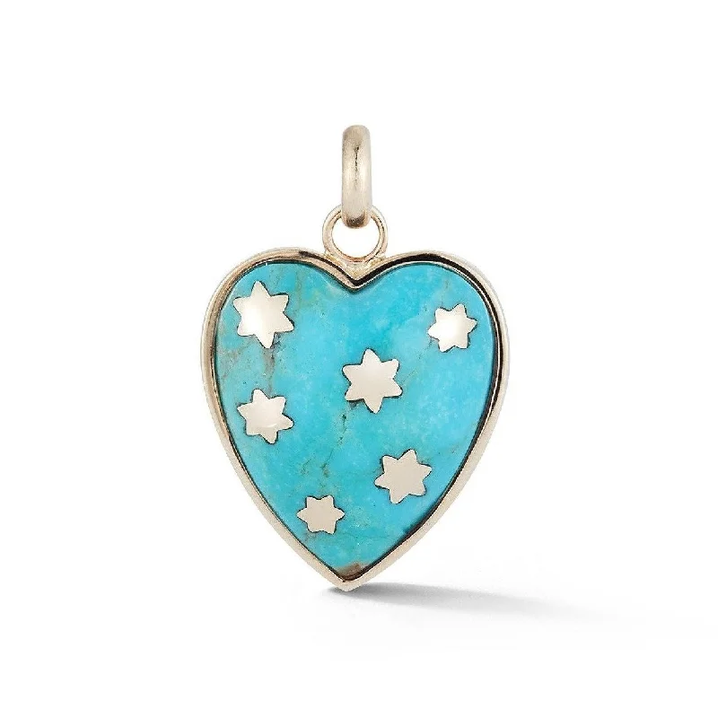 14K Gold & Turquoise Anna Heart Charm