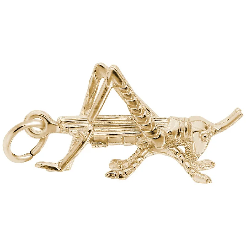 14K Yellow Gold Grasshopper Charm