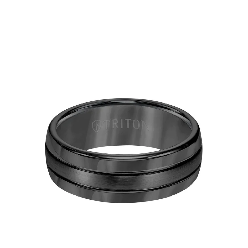 8MM Tungsten Carbide Ring - Bright Finish and Edge