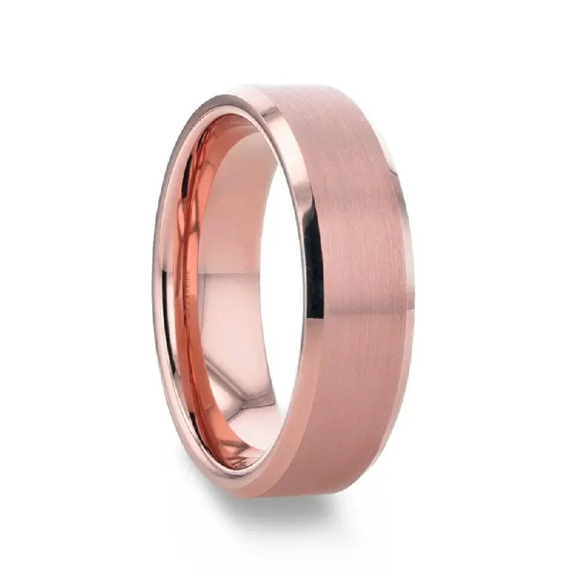 EROS Rose Gold Tungsten Wedding Band - 8mm