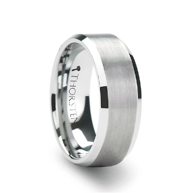 SHEFFIELD Flat Beveled Edges Tungsten Ring - 6mm